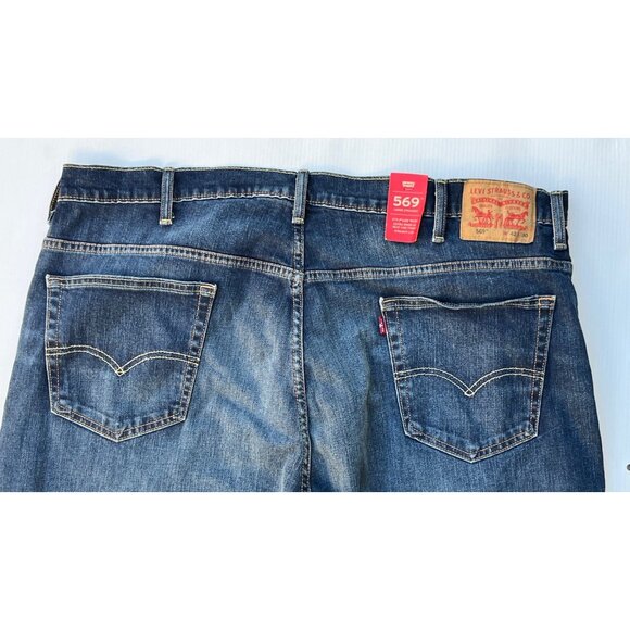Levi’s 569 Men’s Loose Straight Stretch Jeans NWT Blue Denim Size 42x30 - Picture 5 of 16